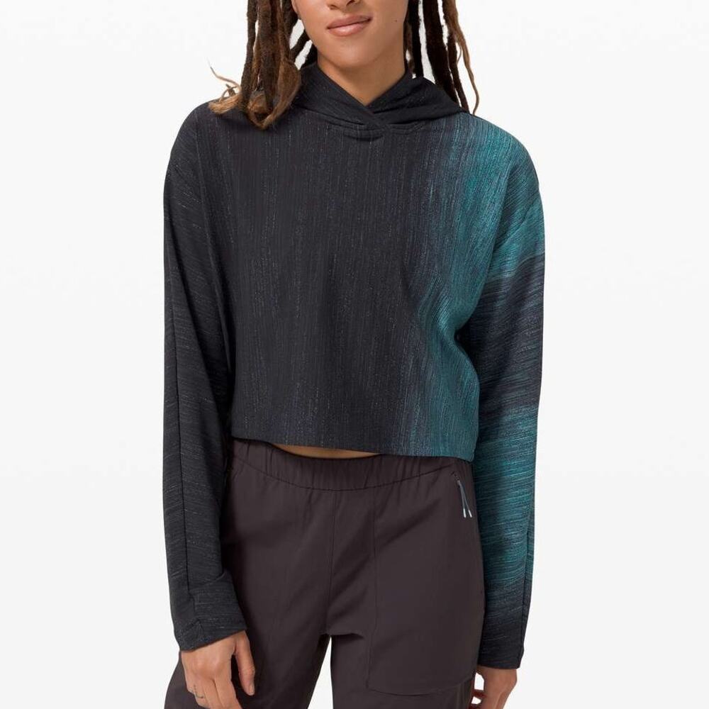Lululemon Varsa Lab Ombre Hoodie Pullover Aurora Glow Jacquard Black Navy S - Picture 3 of 9
